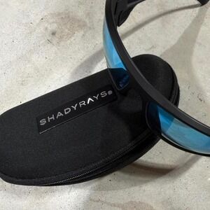 Shady Rays Polarized Sunglasses Black Frame Blue Mirror Lens w/ Case UV400